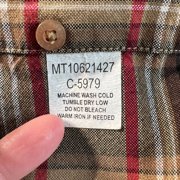 Cinch Button Down Shirt S Mens Western Plaid Brown Red Long Sleeve Embroidered - Picture 10 of 10